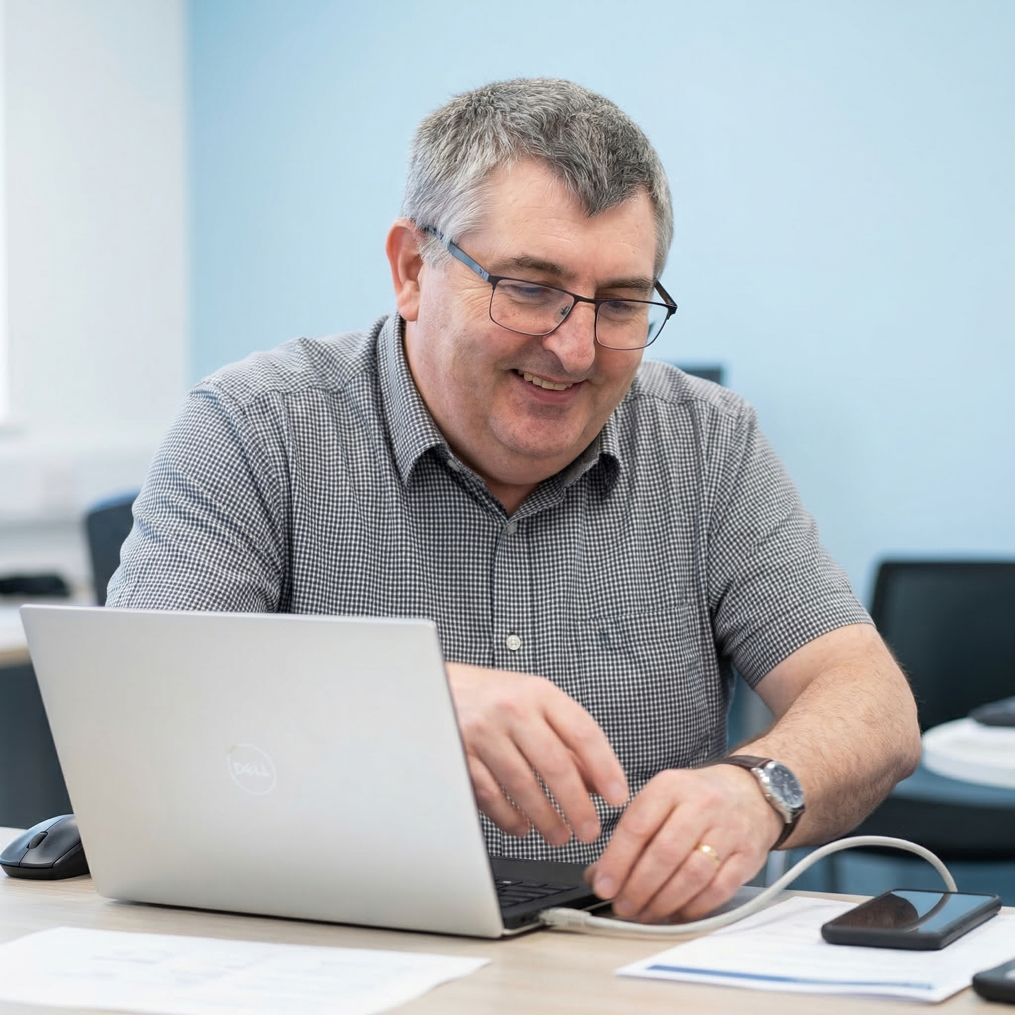 John Arrowsmith with laptop